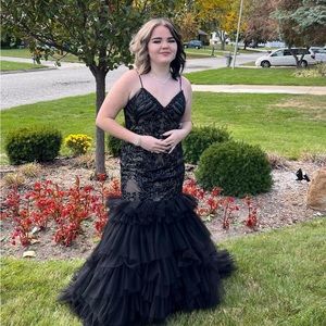 Beautiful black prom dress This dress was wore once! Taking offers on this dress